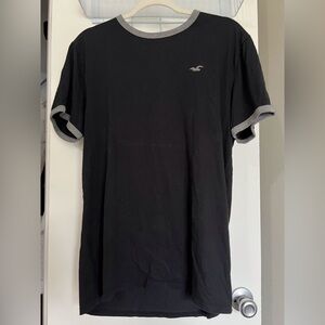Hollister Black Tee with Gray Trim